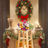 Aperturee - Kamin Kranz Vorhang weihnachtlicher Sweep Hintergrund